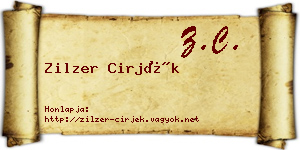 Zilzer Cirjék névjegykártya